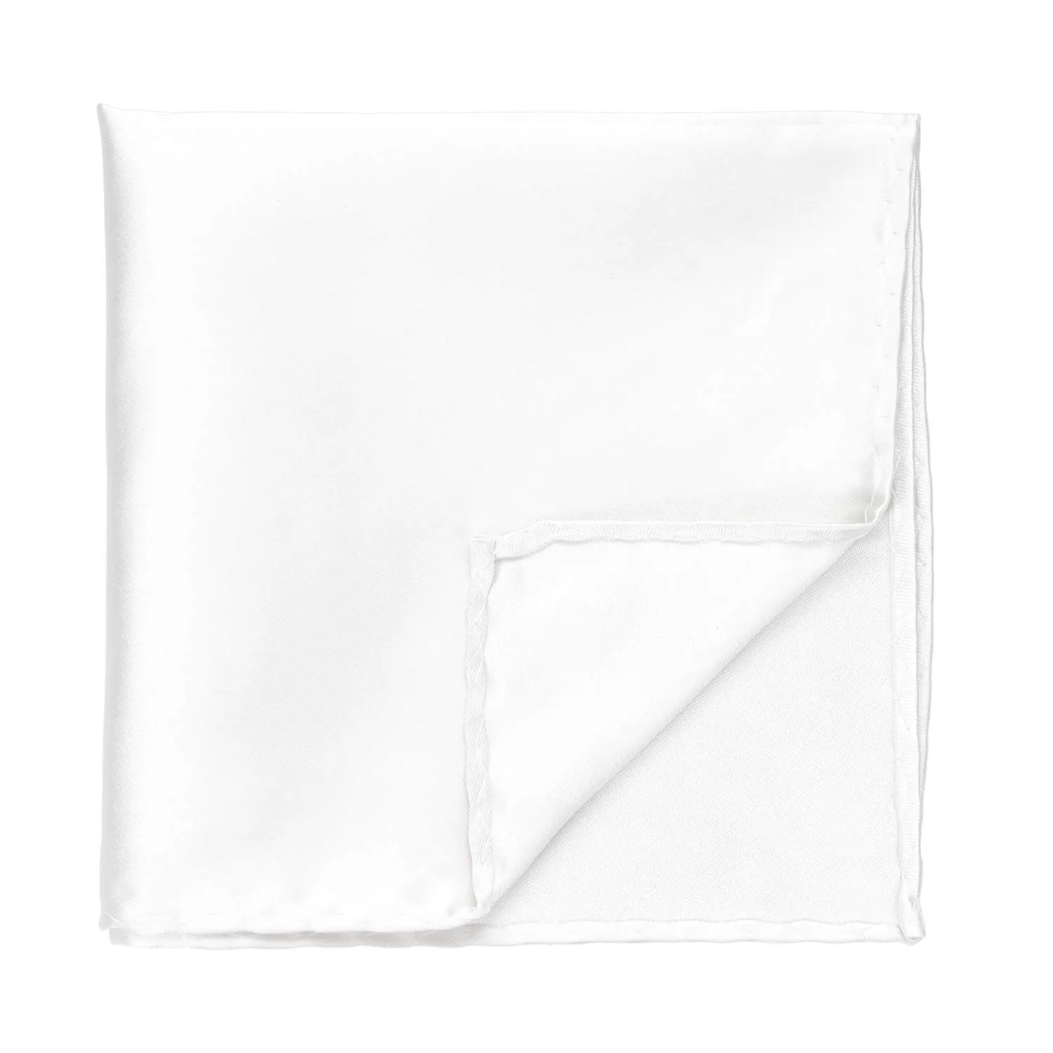 White Premium Pocket Square sold by TieMart product image thumbnail 2