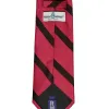 Red and Black Striped Cotton/Silk Extra Long Necktie sold by TieMart