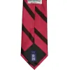 Red and Black Striped Cotton/Silk Extra Long Necktie sold by TieMart