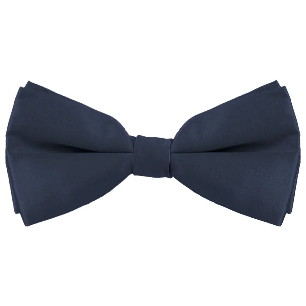 Navy Blue Silk Bow Tie sold by TieMart