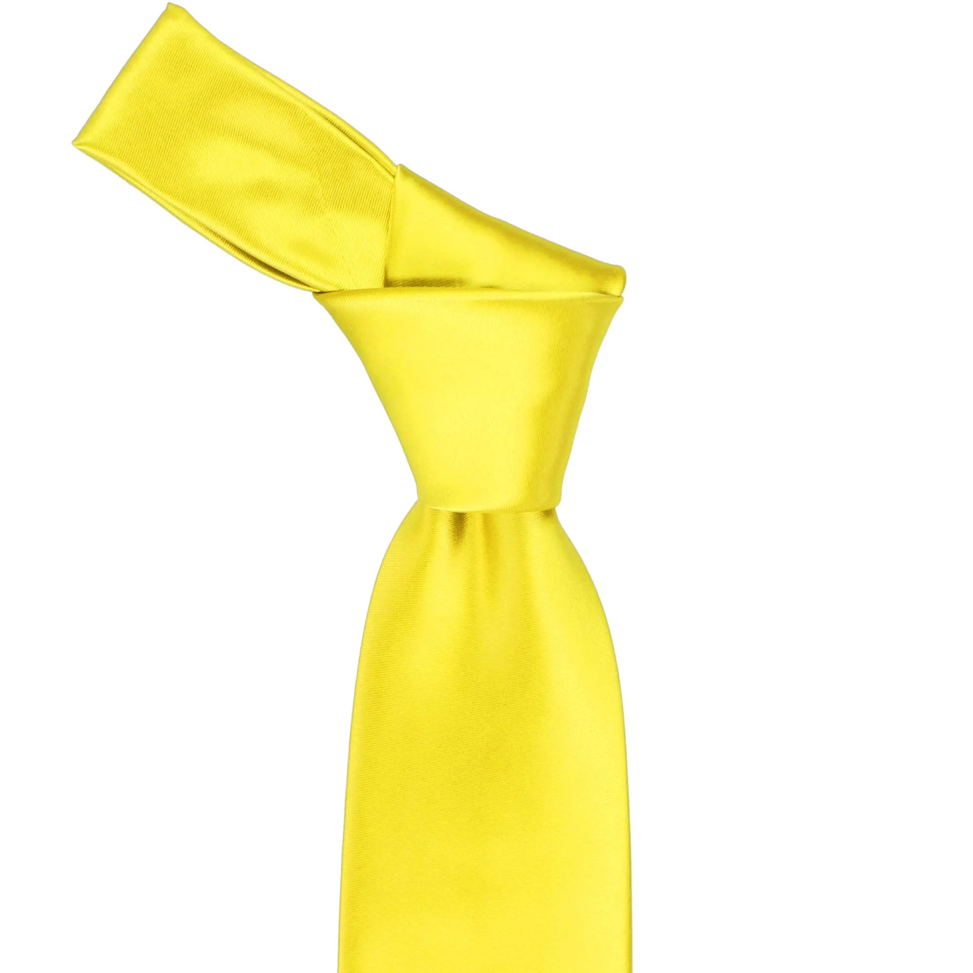 Yellow Premium Extra Long Solid Color Necktie sold by TieMart product image thumbnail 2
