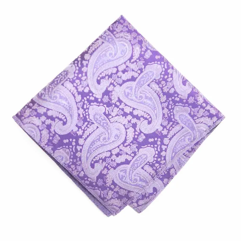Purple Spencer Paisley Pocket Square sold by TieMart