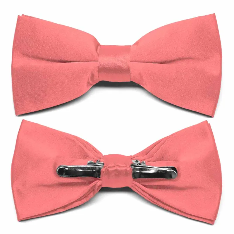 Coral Clip-On Bow Tie sold by TieMart