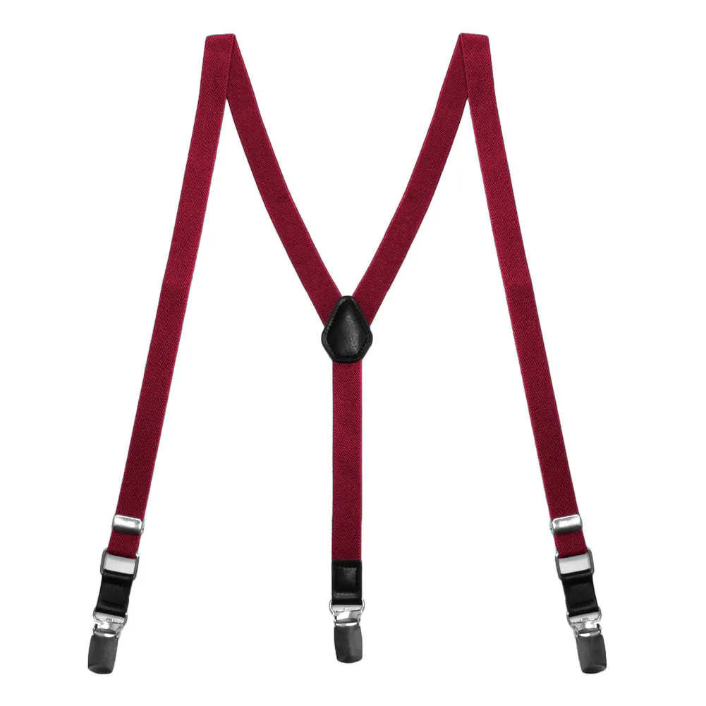 Burgundy Skinny Suspenders sold by TieMart