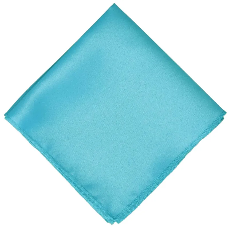 Bright Turquoise Pocket Square sold by TieMart