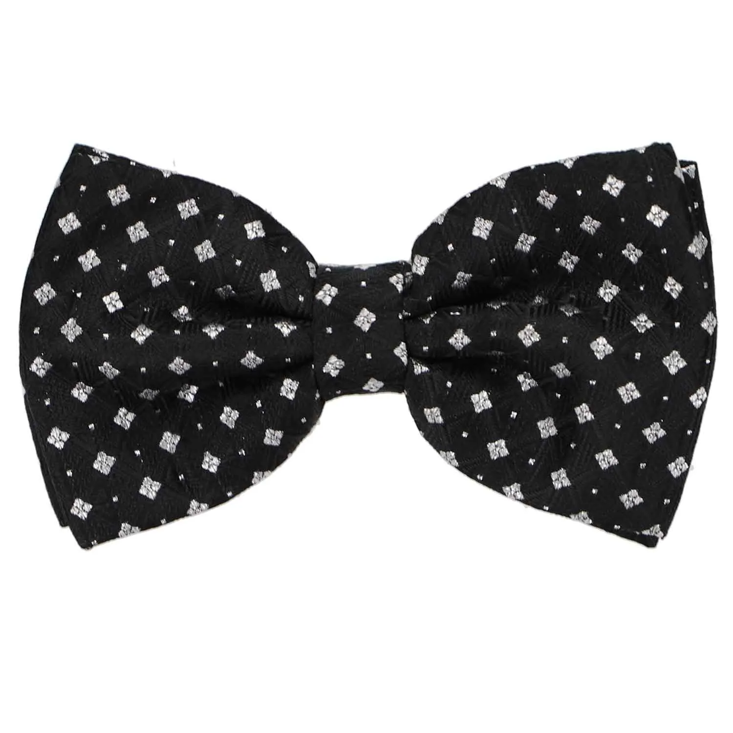 Black and Silver Marlon Geometric Bow Tie sold by TieMart