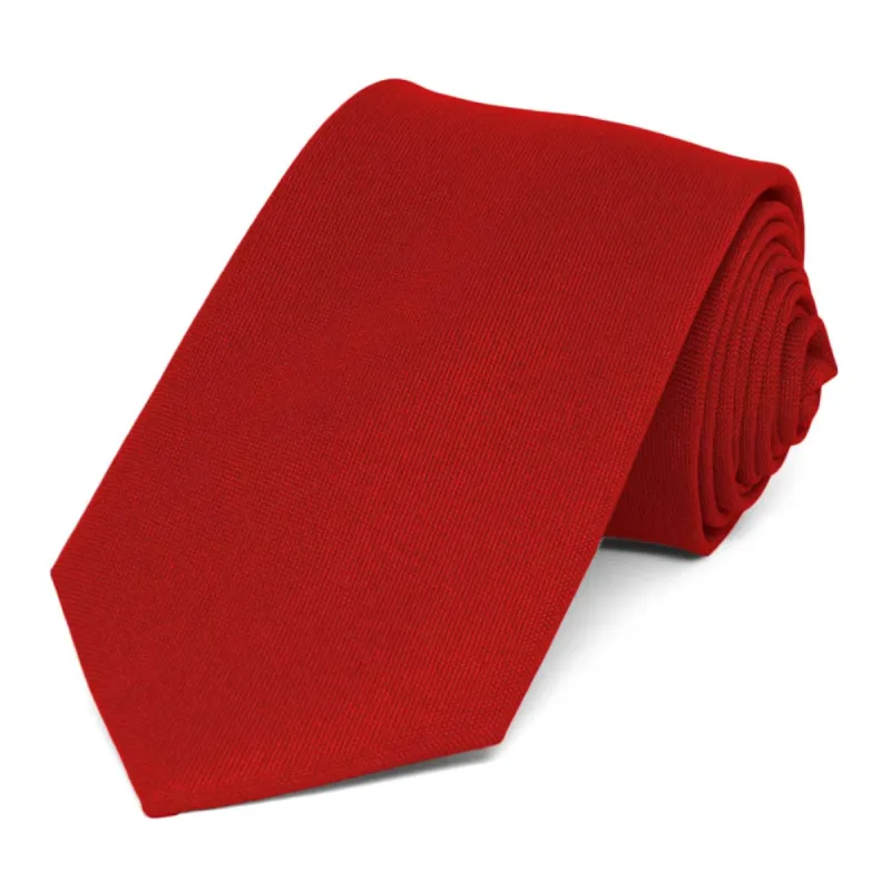 Red Matte Finish Necktie, 3" Width sold by TieMart