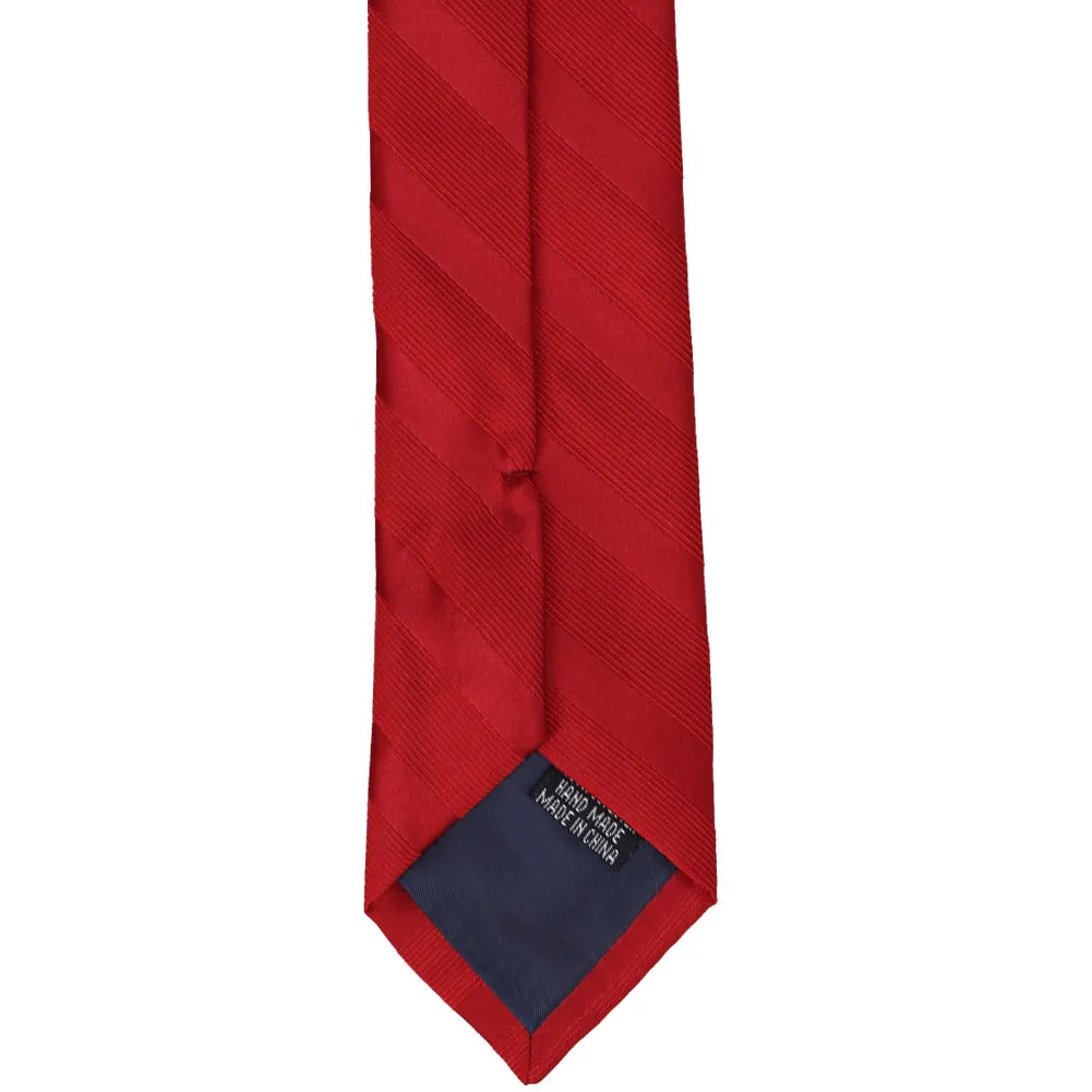 Red Elite Striped Slim Necktie, 2.5" Width sold by TieMart product image thumbnail 4