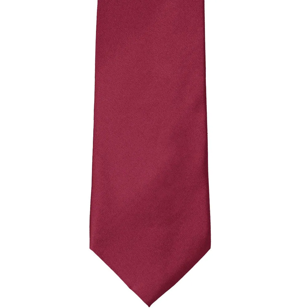 Claret Solid Color Necktie sold by TieMart product image thumbnail 2