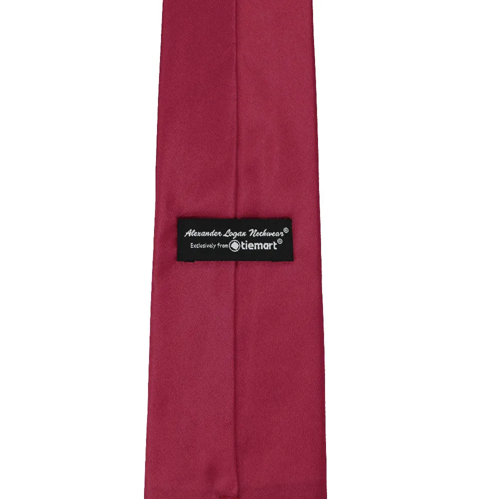 Claret Solid Color Necktie sold by TieMart product image thumbnail 3