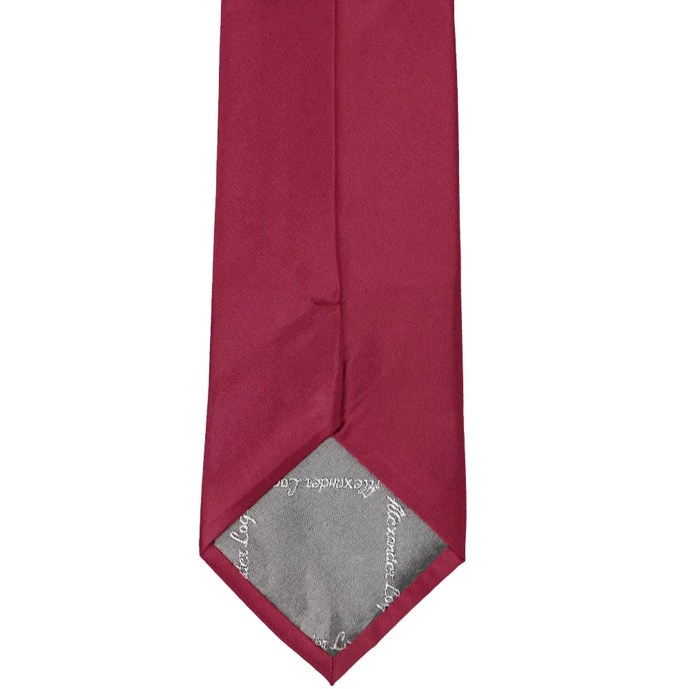 Claret Solid Color Necktie sold by TieMart product image thumbnail 4