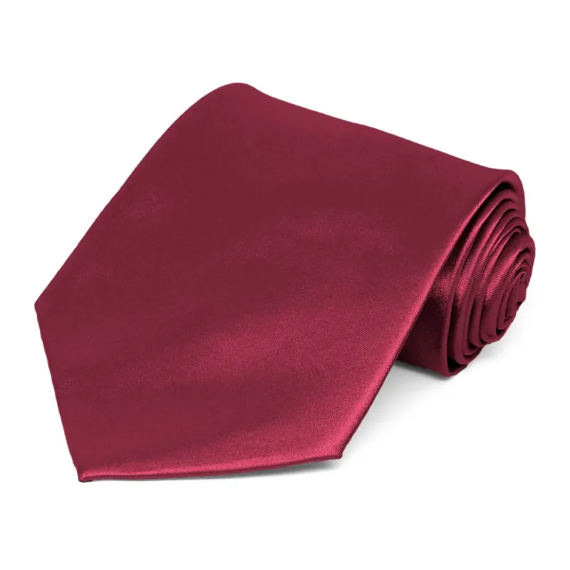 Claret Solid Color Necktie sold by TieMart