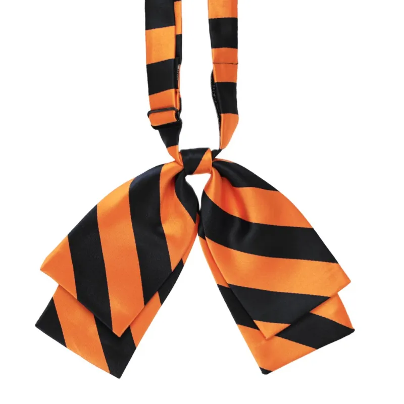 Orange and Black Striped Floppy Bow Tie sold by TieMart