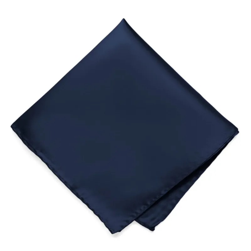 Navy Blue Premium Pocket Square sold by TieMart