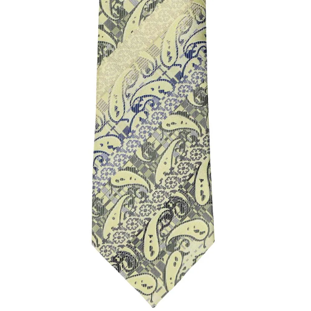 Light Citron Vernon Paisley Necktie sold by TieMart product image thumbnail 2