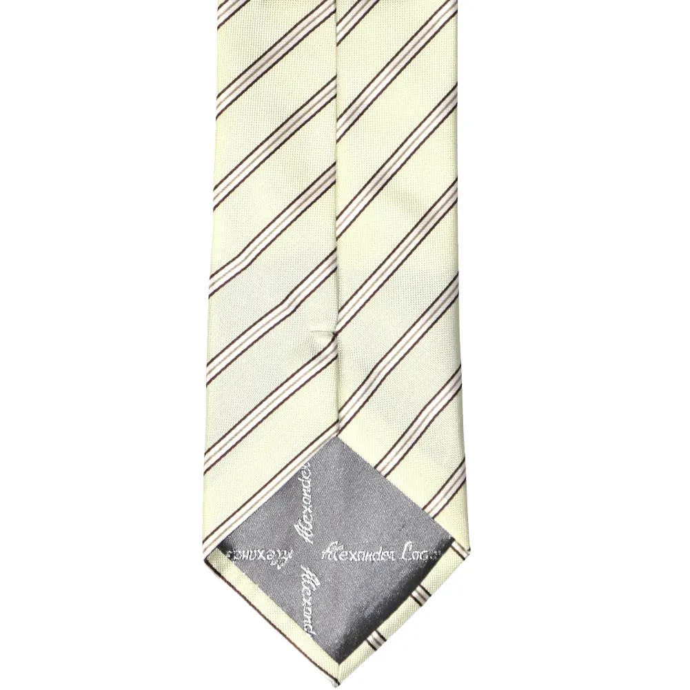 Vanilla Melvin Striped Extra Long Necktie sold by TieMart product image thumbnail 3