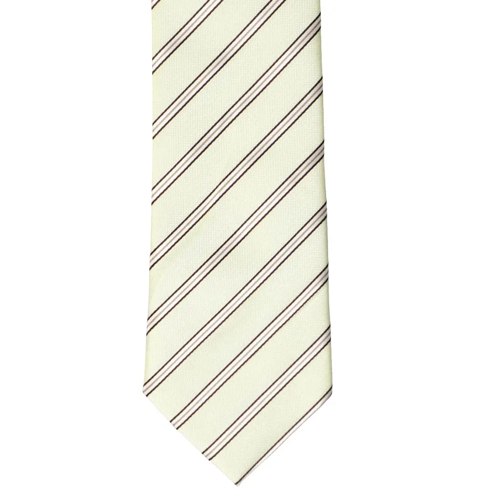 Vanilla Melvin Striped Extra Long Necktie sold by TieMart product image thumbnail 2