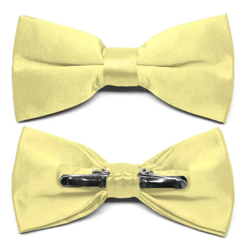 Butter Yellow Clip-On Bow Tie sold by TieMart