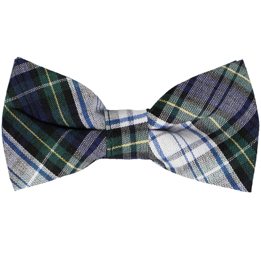 Navy Blue, Hunter Green and White Plaid Bow Tie sold by TieMart
