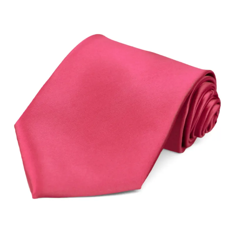 Strawberry Pink Solid Color Necktie sold by TieMart