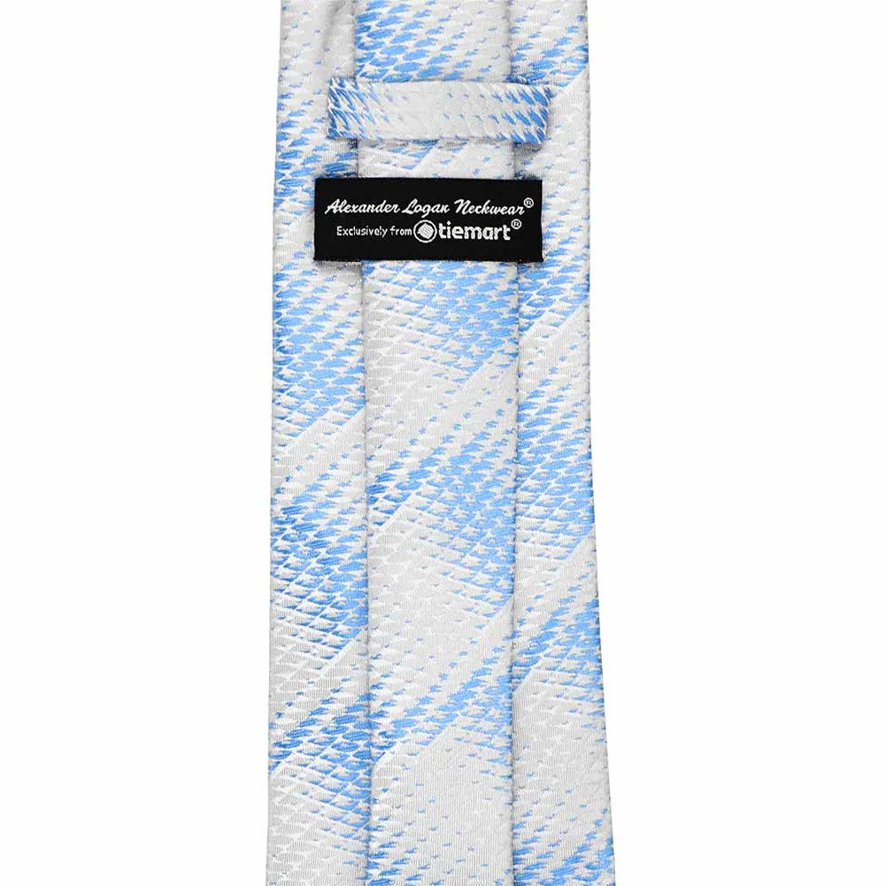 Cornflower Blue Downey Geometric Necktie sold by TieMart product image thumbnail 3