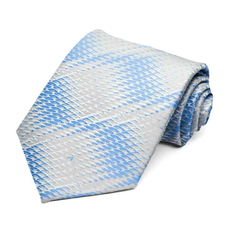 Cornflower Blue Downey Geometric Necktie sold by TieMart