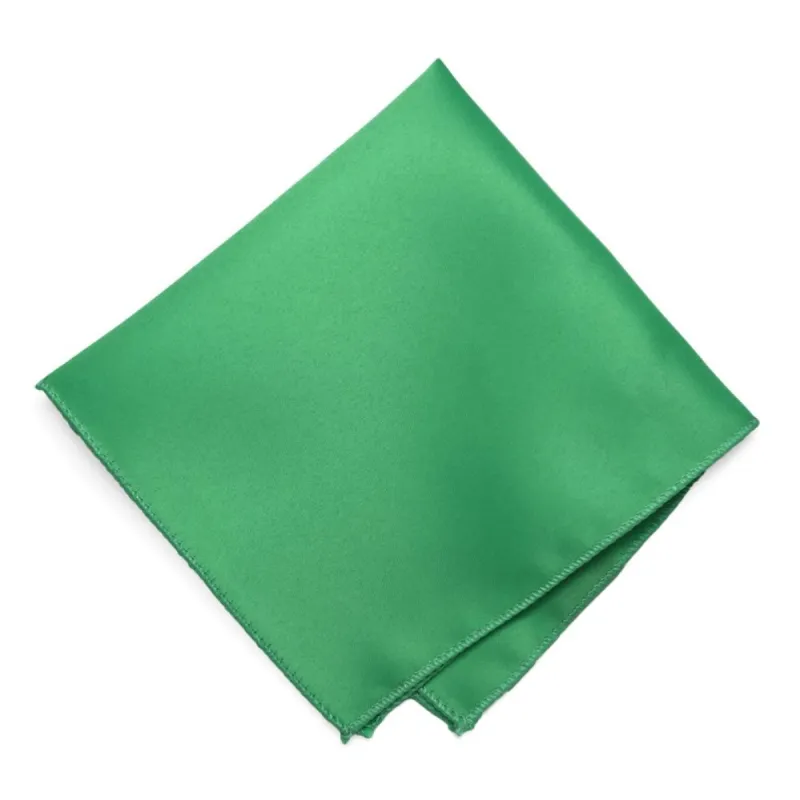 Emerald Green Solid Color Pocket Square sold by TieMart