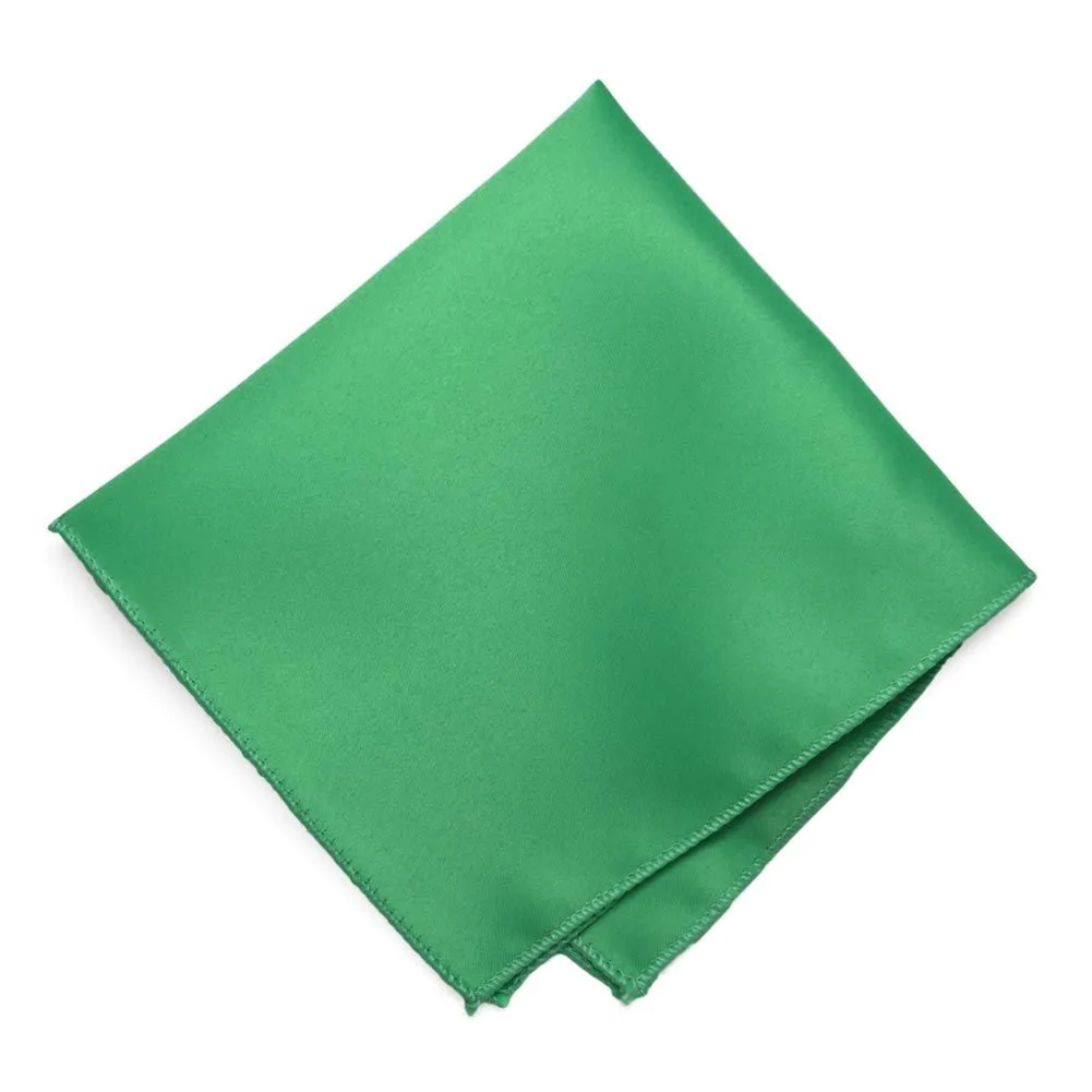 Emerald Green Solid Color Pocket Square sold by TieMart