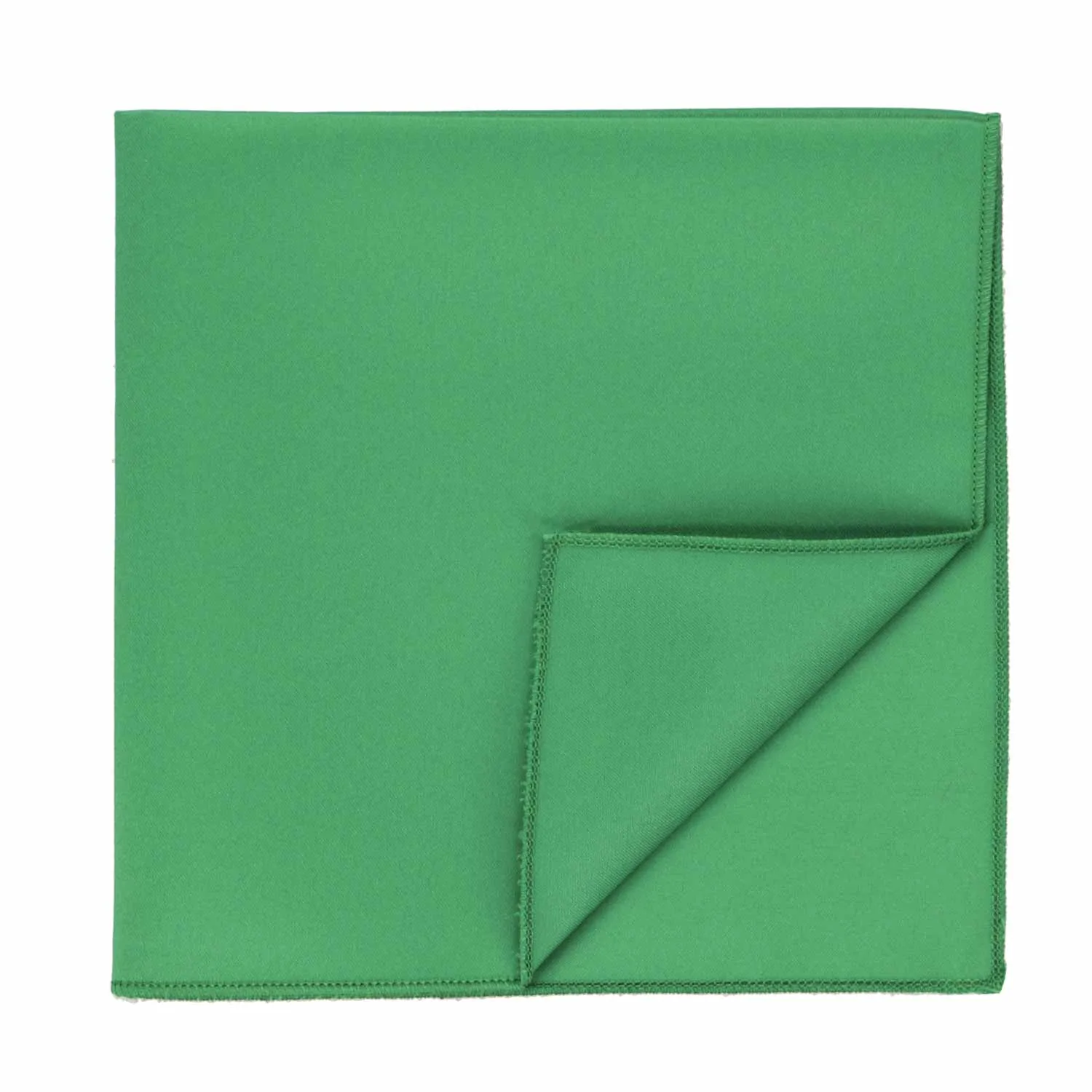 Emerald Green Solid Color Pocket Square sold by TieMart product image thumbnail 2
