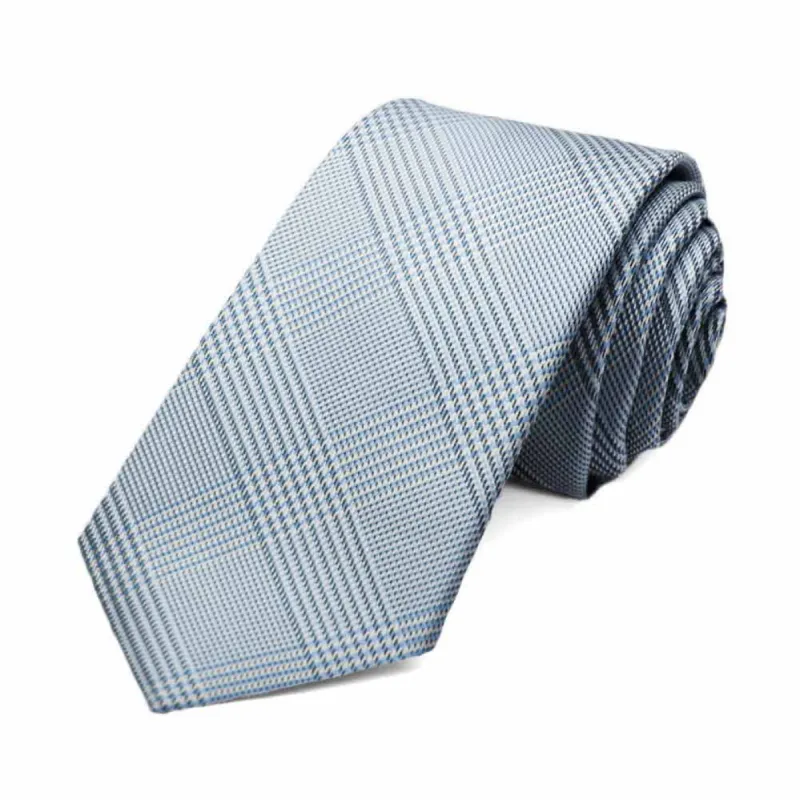 Pastel Blue Jamestown Glen Plaid Slim Necktie sold by TieMart
