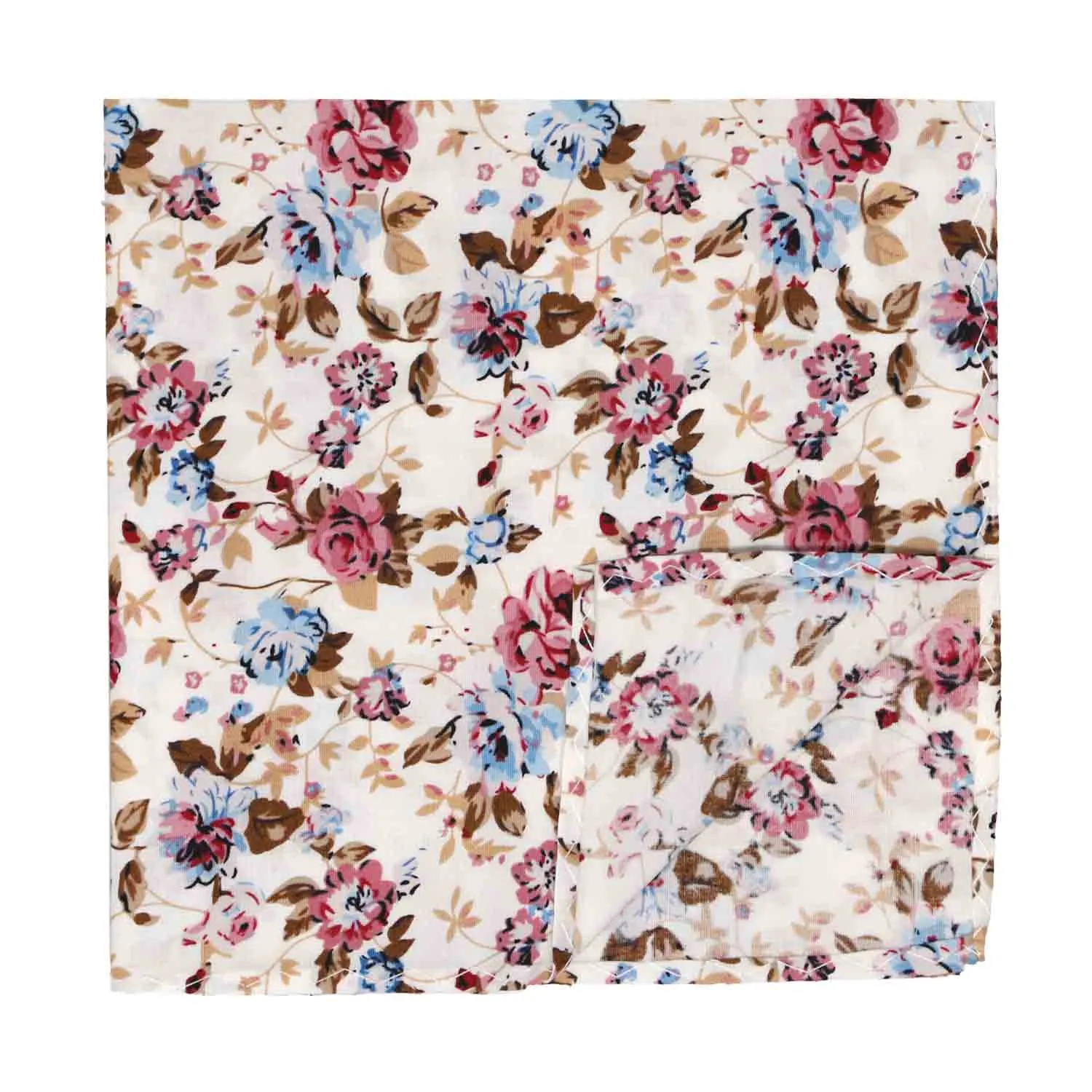 Dusty Mauve and Tan Ridgecrest Floral Pocket Square sold by TieMart product image thumbnail 2