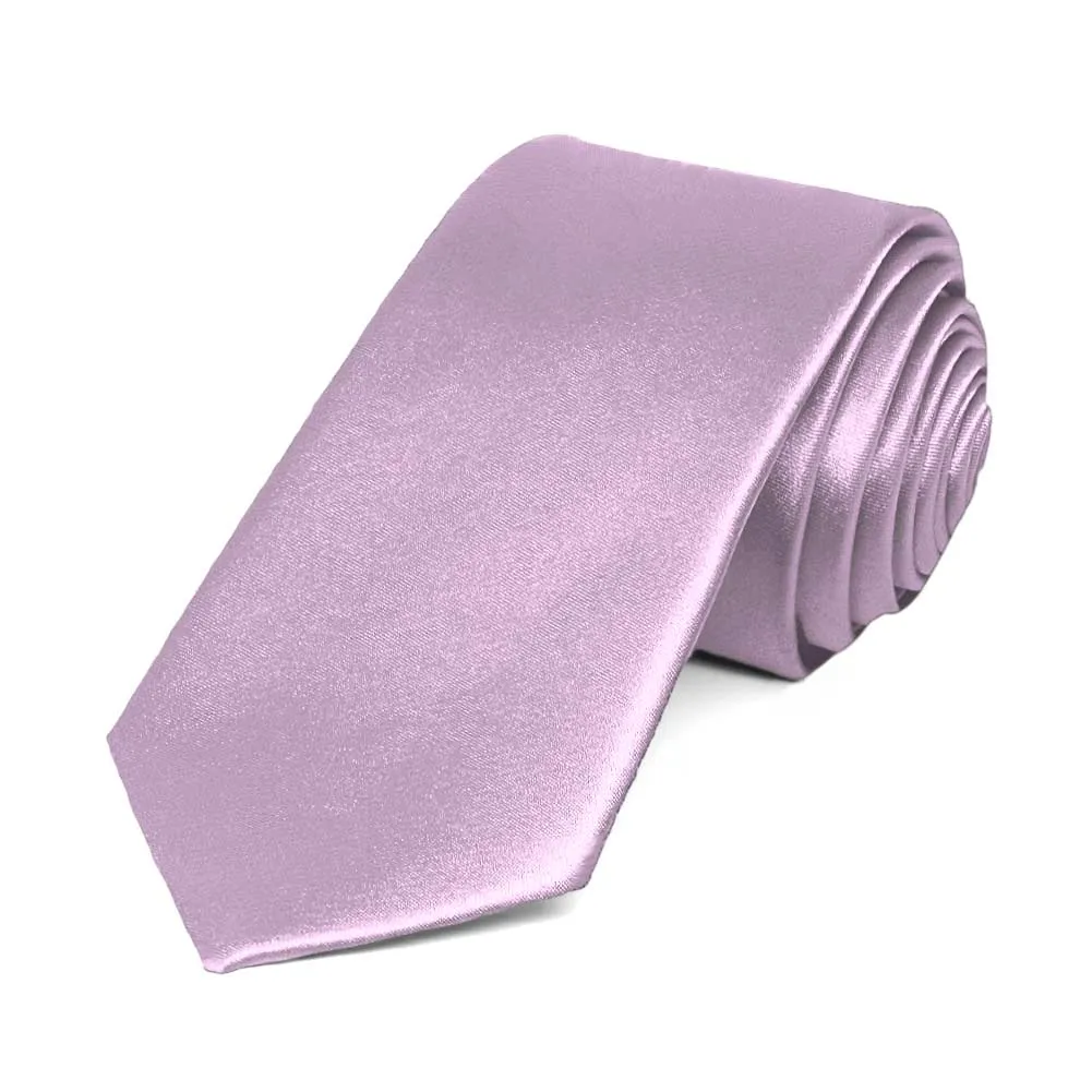 English Lavender Slim Solid Color Necktie, 2.5" Width sold by TieMart