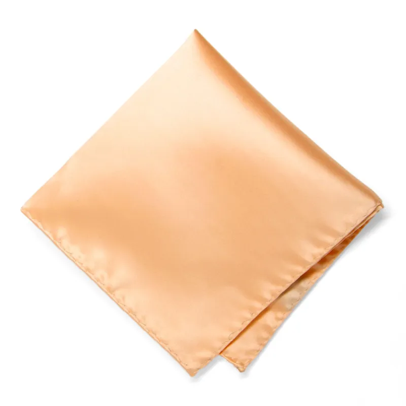 Peach Premium Pocket Square sold by TieMart