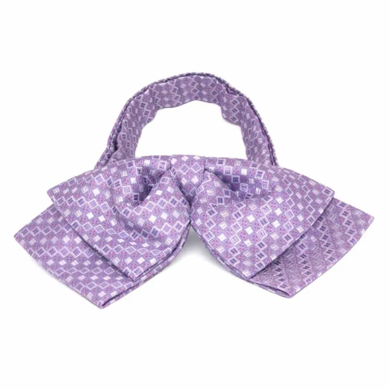 Thistle Purple Marie Square Pattern Floppy Bow Tie sold by TieMart