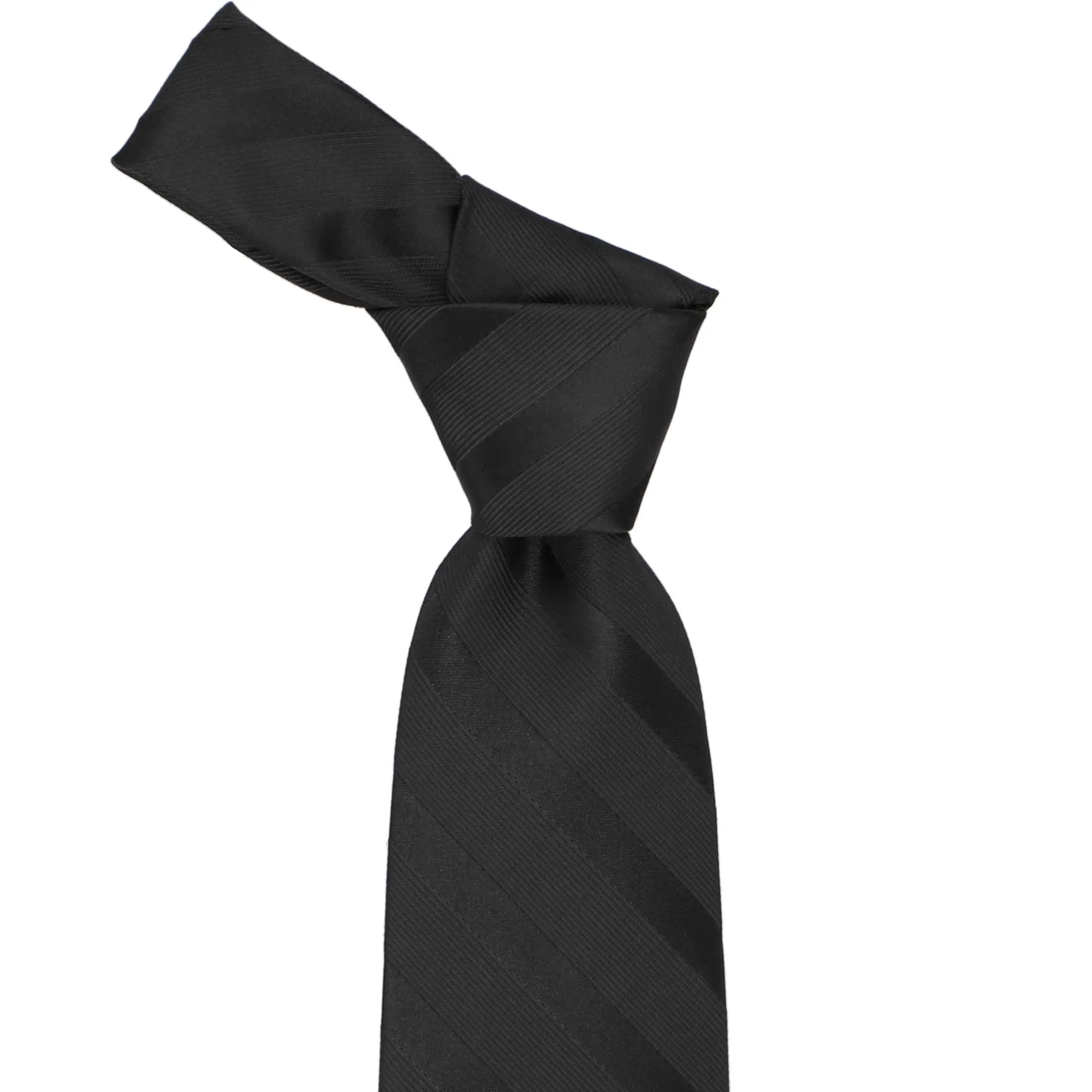 Black Elite Striped Necktie sold by TieMart product image thumbnail 3