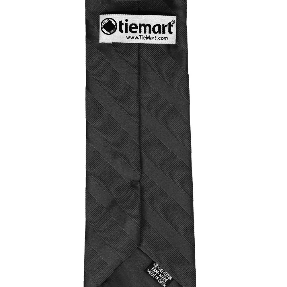 Black Elite Striped Necktie sold by TieMart product image thumbnail 4