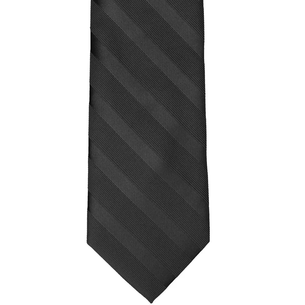 Black Elite Striped Necktie sold by TieMart product image thumbnail 2