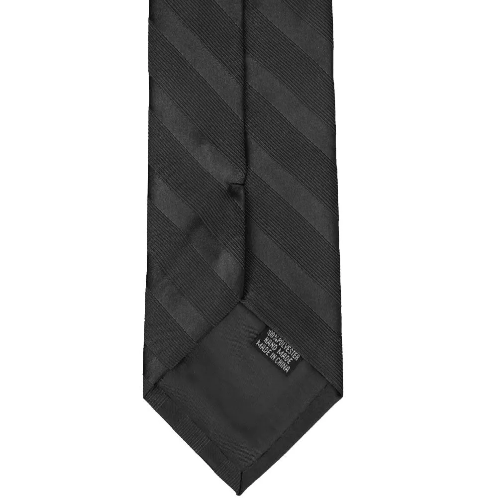 Black Elite Striped Necktie sold by TieMart product image thumbnail 5