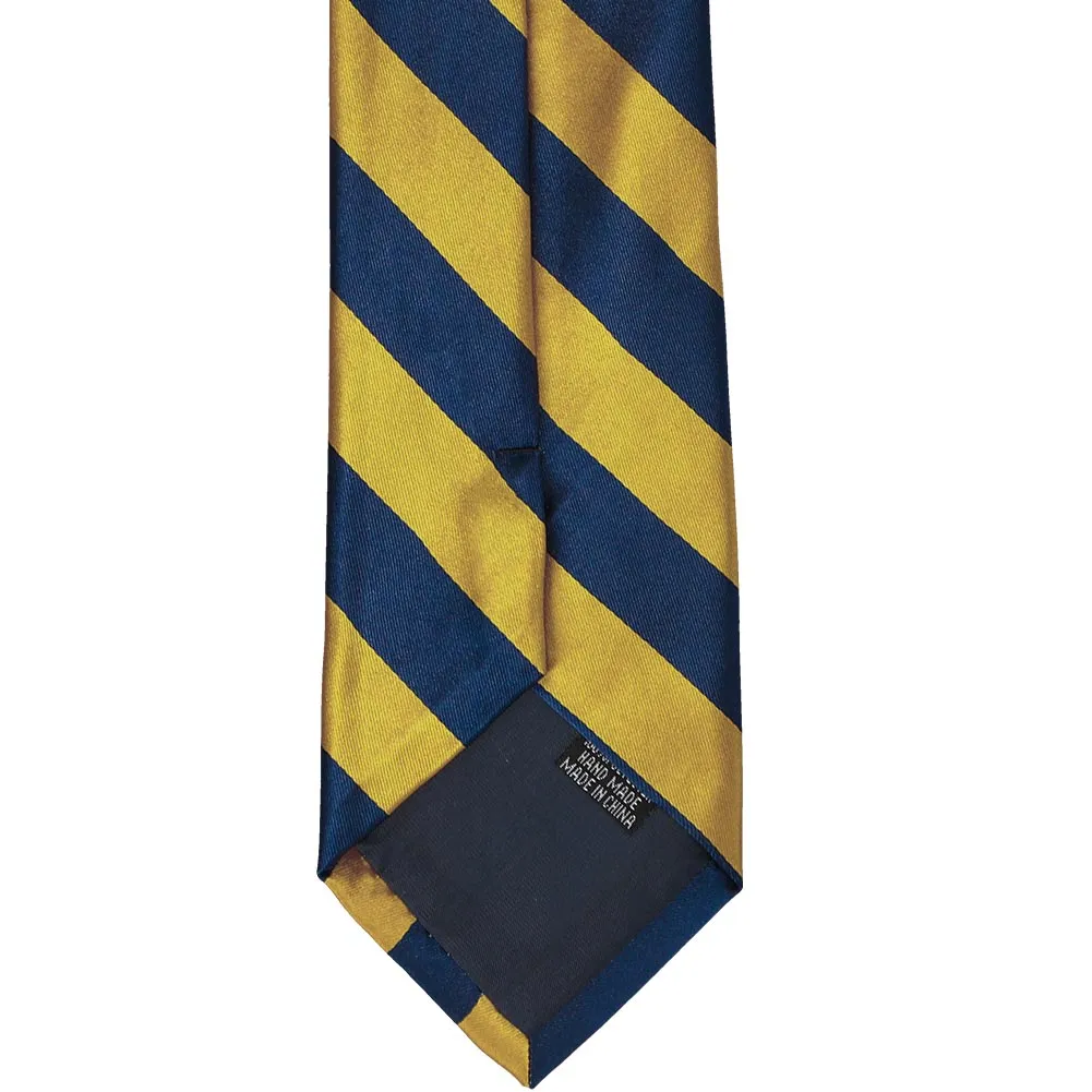 Blue Velvet and Gold Striped Tie sold by TieMart product image thumbnail 5