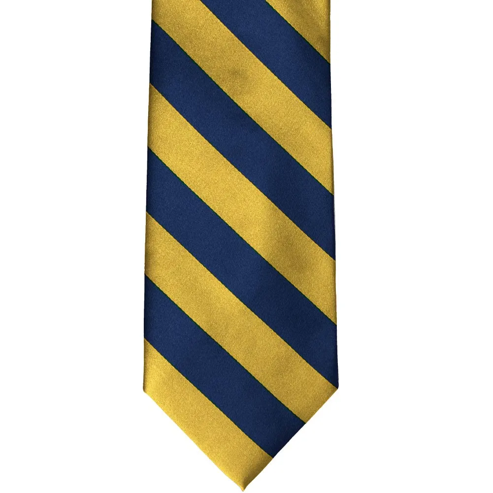 Blue Velvet and Gold Striped Tie sold by TieMart product image thumbnail 3