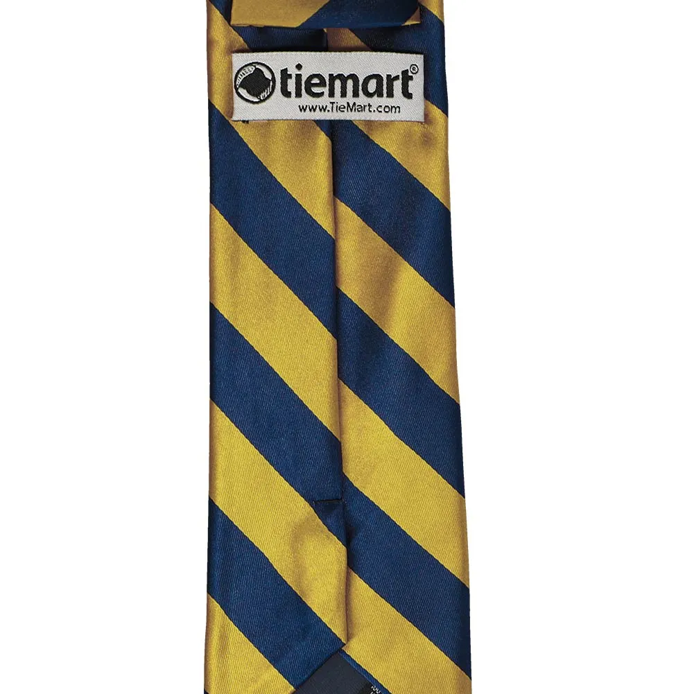 Blue Velvet and Gold Striped Tie sold by TieMart product image thumbnail 4