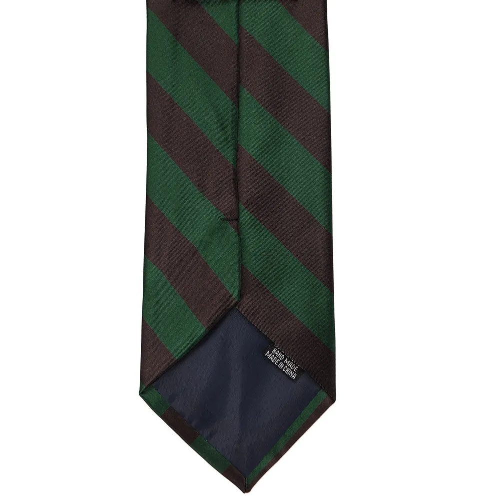Hunter Green and Brown Striped Tie sold by TieMart product image thumbnail 5
