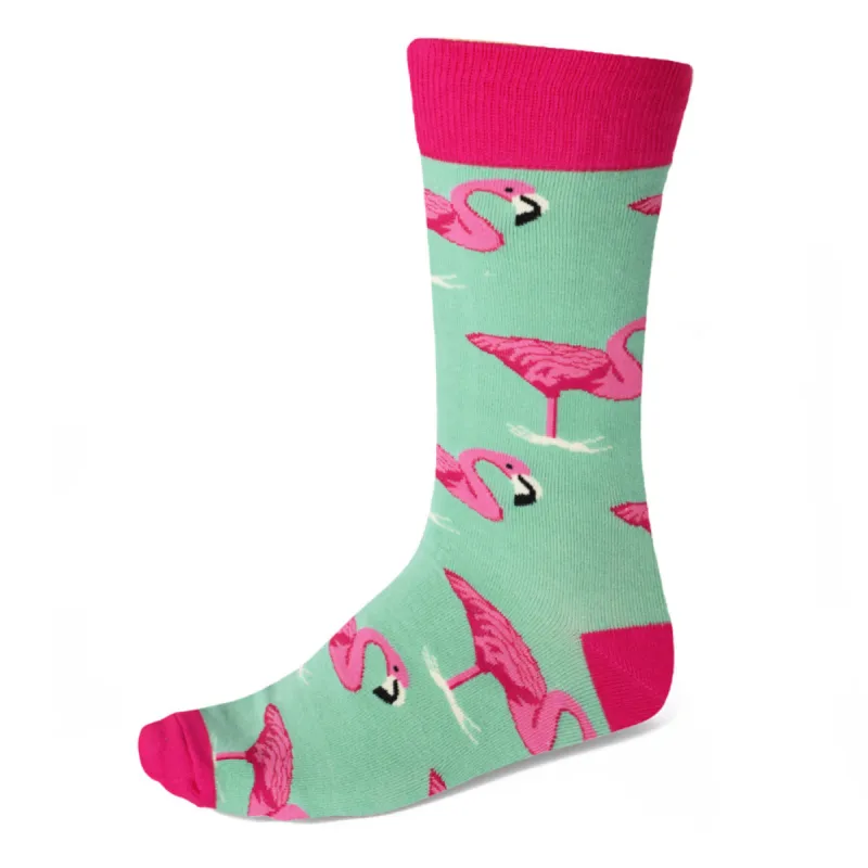 Men's Tropical Flamingo Socks sold by TieMart