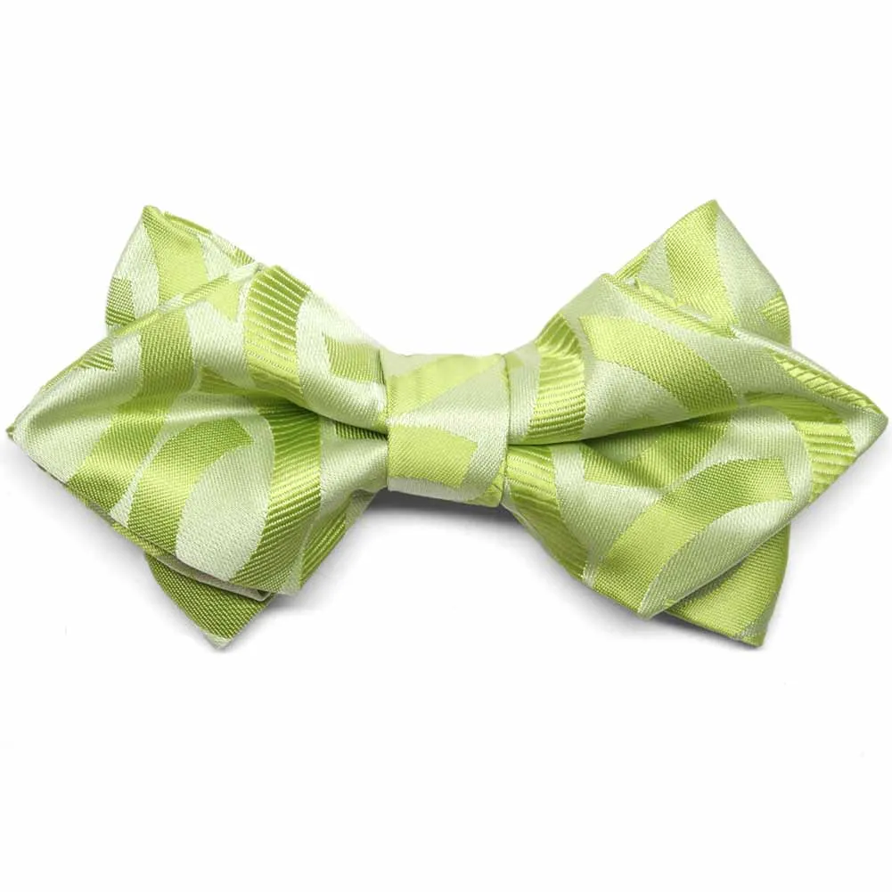 Apple Green Kay Link Pattern Diamond Tip Bow Tie sold by TieMart