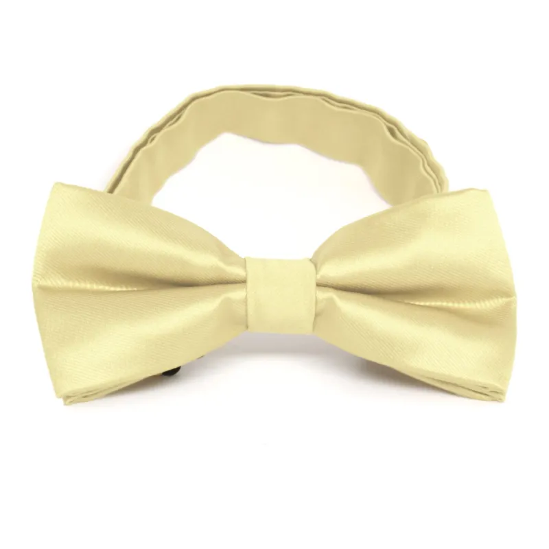 Light Yellow Band Collar Bow Tie sold by TieMart