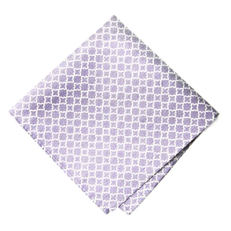 Purple Moroccan Trellis Cotton/Silk Pocket Square sold by TieMart