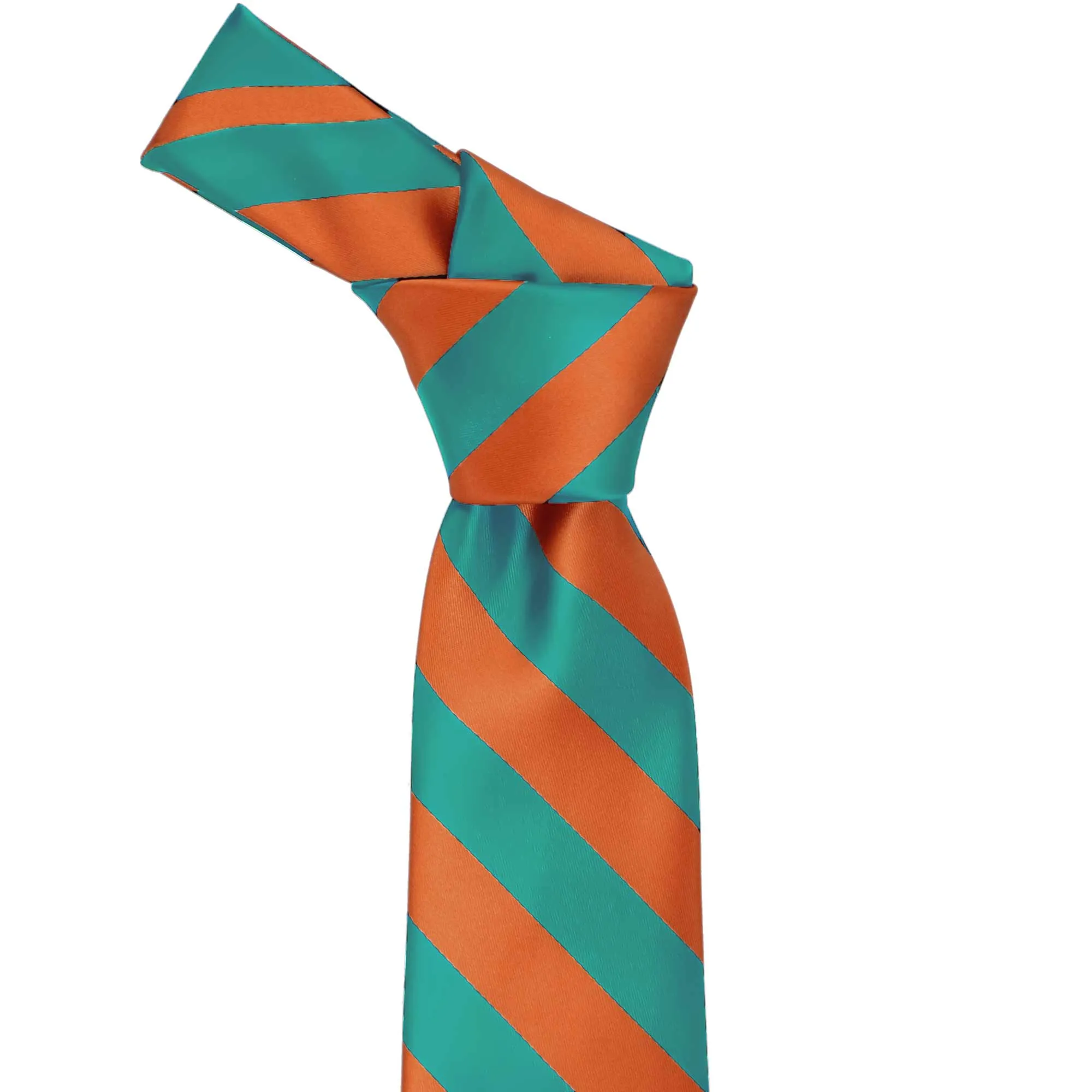 Burnt Orange and Oasis Striped Tie sold by TieMart product image thumbnail 2