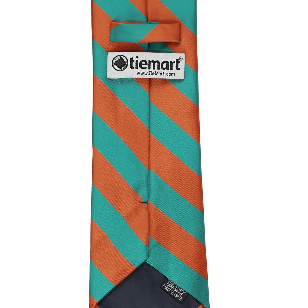 Burnt Orange and Oasis Striped Tie sold by TieMart product image thumbnail 4