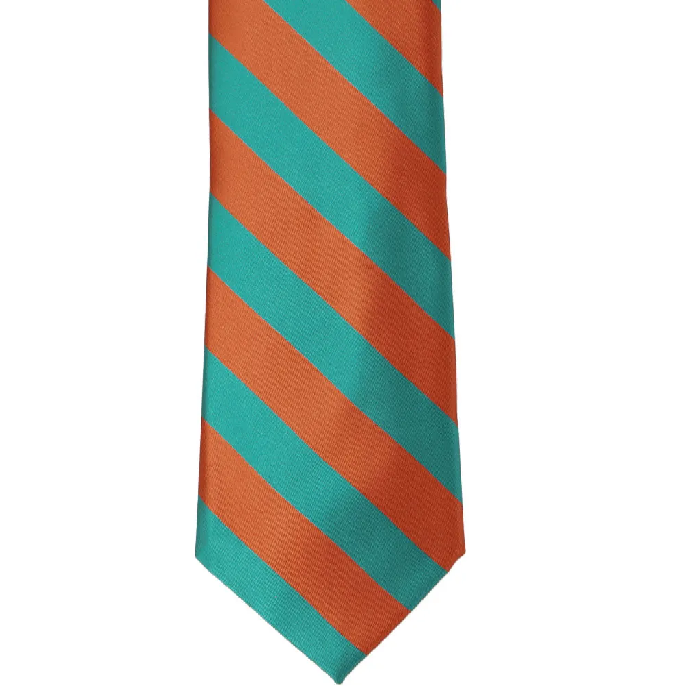 Burnt Orange and Oasis Striped Tie sold by TieMart product image thumbnail 3