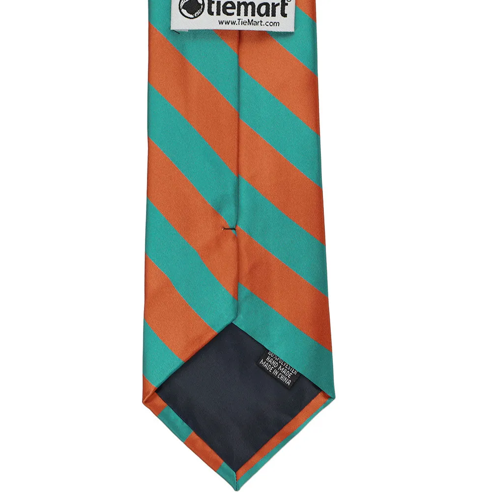 Burnt Orange and Oasis Striped Tie sold by TieMart product image thumbnail 5